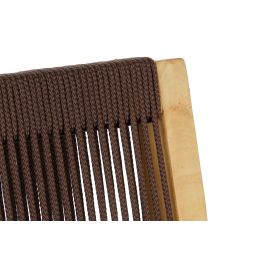 DKD Home Decor Set de 5 Mesas Terraza y Jardín Marrón Teca y Cuerda 90 x 75 x 90 cm