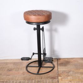 DKD Home Decor Taburete Vintage de Metal y Cuero Marrón Claro Negro, 38x44x82 cm de Alto Precio: 139.49999976. SKU: S3022290