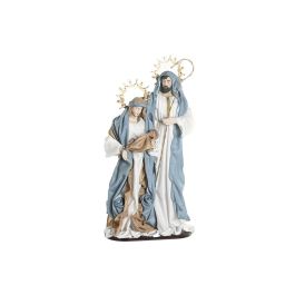 DKD Home Decor Nacimiento Navidad Moderna Poliester Azul Blanco 28x48x90 cm