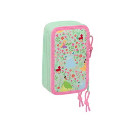 Estuche Escolar con Accesorios Disney Princess Bloom Rosa Aguamarina 12,5 x 19,5 x 5,5 cm 37 Piezas