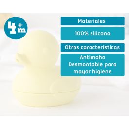 KioKids Patito de Silicona Desmontable para Baño Bebés Antimohos, Suave y Fácil de Limpiar. Juguete Amarillo para +4 Meses (9 cm)