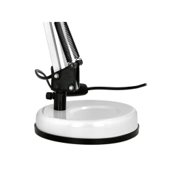 Q-connect Lámpara de Escritorio Polaris Metálica con Interruptor, Brazo Doble y 3 Articulaciones, Color Blanco
