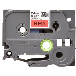 Brother Cinta Laminada 24 mm Negro sobre Rojo para Impresoras P-Touch