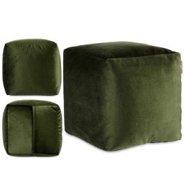 Puff Cuadrado Terciopelo 30X30Cm Verde Giftdecor (4 Unidades)