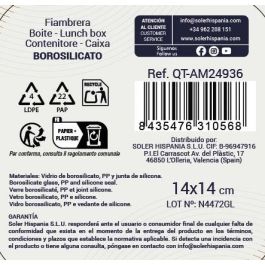 Ambare Fiambrera Cuadrada Hermética 14x14 cm 550 cc (12 Unidades)