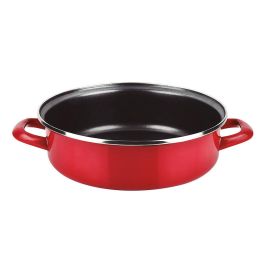 Fagor Tartera Optimax Roja Acero Esmaltado AISI 430 Ø26 cm, Antiadherente Xylan Plus, Apta para Todo Tipo de Fuegos
