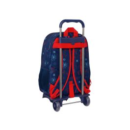 Mochila Escolar con Ruedas Spider-Man Neon Azul marino 33 x 42 x 14 cm