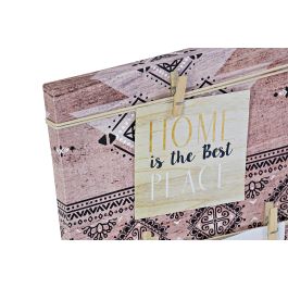 DKD Home Decor Portafotos Marron 2 x 30 x 60 cm (2 Unidades) Lienzo Etnico