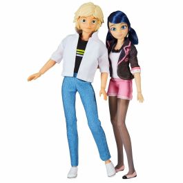 Bandai P50377 Pack de 2 Muñecos Miraculous Marinette y Adrien 26 cm
