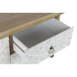 DKD Home Decor Mueble TV Árabe de Abeto y MDF Natural Blanco, 140x40x50 cm, con 2 Cajones y 2 Puertas