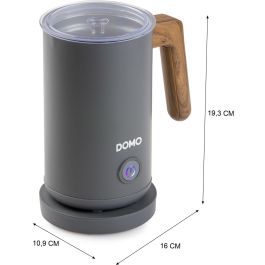 Domo DO745MF Espumador de Leche 500 W 150 ml Base 360° Gris/Madera