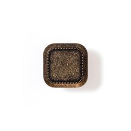Rei Blister 4 pomos metálicos acabado cuero viejo mod. 3120 30x30mm, incluye tornillos M4