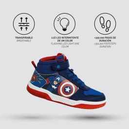 Cerdá Deportiva con Luces Avengers T029 para Niños, Suela PVC, Talla 29, Azul Oscuro