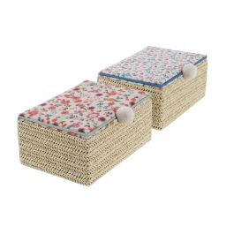 DKD Home Decor Caja Shabby Azul Coral 14 x 9 x 17 cm (4 Unidades)