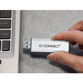 Q-connect Memoria USB Flash 32 GB 3.0 Plateada Retráctil SuperSpeed