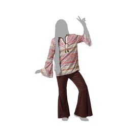 Disfraz Hippie Hombre Adulto Años 60 con Camisa Psicodélica Multicolor y Pantalones Campana Marrones Talla XS-S Disfraz Hippie Hombre Adulto Años 60 con Camisa Psicodélica Multicolor y Pantalones Campana Marrones Talla XS-S