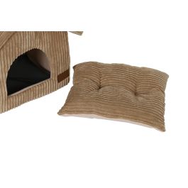 DKD Home Decor Cama Mascota Camel Gris 37 x 40 x 48 cm (2 Unidades) Poliester Desmontable