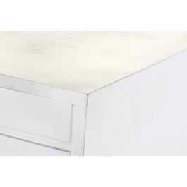DKD Home Decor Buffet Moderno Blanco Dorado, 157x43x84 cm, 4 Puertas, 2 Estanterías, Madera de Mango y Latón, Hecho a Mano Diseño Rombo