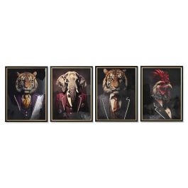 Cuadro Loft DKD Home Decor Multicolor Negro 4.5 x 84 x 64 cm (4 Unidades) Precio: 153.49999984. SKU: B157P3FD27