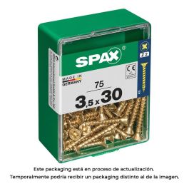 Spax 4081020350302 Tornillo madera cabeza plana 3,5x30mm yellox, rosca completa, ranura en cruz z2, 4cut, caja 75 unid. Precio: 4.49999968. SKU: S7913874