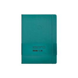 Cuaderno Con Gomilla Antartik Notes Tapa Dura A4 Hojas Rayas Verde Aguamarina 100 Hojas 80 gr Fsc