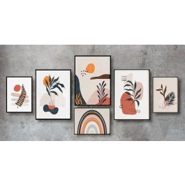 DKD Home Decor Cuadro Scandi Multicolor Lienzo PS Hojas 2.8 x 60 x 40 cm Set de 6 Precio: 43.36398. SKU: S3018236