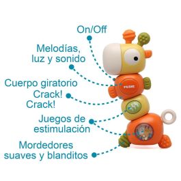 KioKids Jirafa Musical 6 en 1 para Bebés +6 Meses | Mordedor, Sonajero, Luz y Sonido | Estimulación Sensorial y Motricidad Fina
