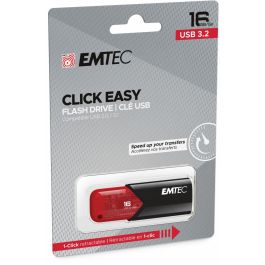 EMTEC Stick USB3.2 Click Easy B110 16GB Negro, Rojo