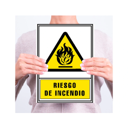 Archivo 2000 Pictograma Riesgo de Incendio PVC Luminiscente 210x297 mm Señal Informativa
