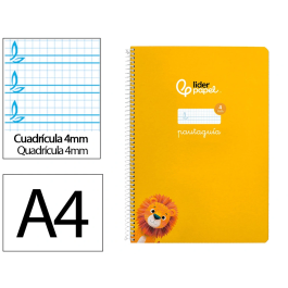 Liderpapel Cuaderno espiral Pautaguía A4 Tapa Dura 80 Hojas 90gr Cuadro Pautado 4mm Color Amarillo Precio: 17.78999959. SKU: B148BRGQ67