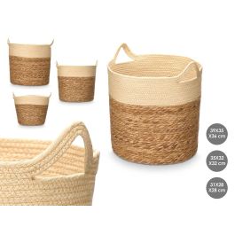 Giftdecor Set 3 Cestos Redondos de Papel y Fibra Natural con Asas, Color Natural, 39x37x36 cm Alto (2 Unidades) Precio: 56.50000015. SKU: B1GAP73S3F
