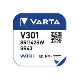 Varta Pila Botón V301 SR43 1,55 V Ø11,6 x 4,2 mm Óxido de Plata Blister 1 Unidad