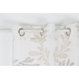 DKD Home Decor Cortina Alpino Visillo de Poliéster con Diseño de Hojas Marrón Claro y Blanco 270x140 cm (2 Unidades) 110 gsm DKD Home Decor Cortina Alpino Visillo de Poliéster con Diseño de Hojas Marrón Claro y Blanco 270x140 cm (2 Unidades) 110 gsm