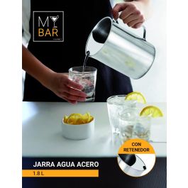 Inde Jarra de Agua de Acero con Retenedor 1.8 L My Bar (12 Unidades)