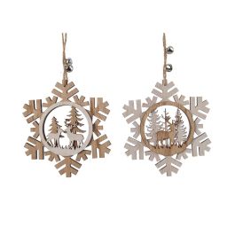 Decoris Adorno de Madera para Árbol de Navidad Copos de Nieve Colores Surtidos 12 x 0,7 x 12 cm Precio: 2.50000036. SKU: B16FJJHM8C