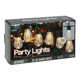 Party Lighting Guirnalda Vintage 20 LEDs Luz Cálida IP44 12.5m para Interior/Exterior Party Lighting Guirnalda Vintage 20 LEDs Luz Cálida IP44 12.5m para Interior/Exterior