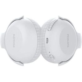 Philips TAUH202WT/00 Auriculares Inalámbricos Blancos con Micrófono, Cancelación Eco, 15h Batería, Plegables, Altavoces 32mm Graves Potentes