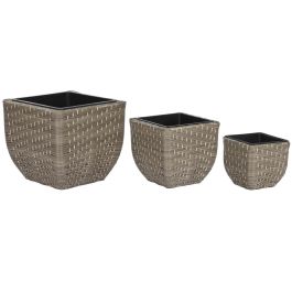 Macetero Terraza Y Jardin DKD Home Decor Natural 40 x 36 x 40 cm Set de 3