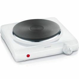 Severin KP1091 Rechaud - Placa Eléctrica 1500W, 1 Quemador 18 cm Diámetro, Termostato Regulable, Blanco para Cocinas Pequeñas