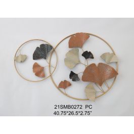 DKD Home Decor Decoración Pared Glam Hojas Metal Terracota Dorado 67 x 103.5 x 7 cm Precio: 33.25806. SKU: S3029399
