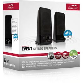 Speedlink EVENT. 2.0 Altavoces Estéreo Compactos 5W RMS Negro con Conexión USB y 3.5mm para PC/Mesa