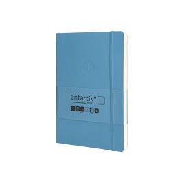 Cuaderno Con Gomilla Antartik Notes Tapa Blanda A5 Hojas Rayas Azul Claro 80 Hojas 80 gr Fsc