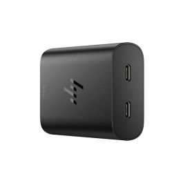 HP Cargador Portátil 65W USB-C con Tecnología GaN, Carga Rápida Simultánea y Doble Puerto para Dispositivos USB-C