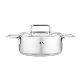 Fissler Pure Profi Cacerola de 24 cm con tapa de metal - Acero inoxidable reciclado - Ref 08612424000/0