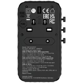 Verbatim Charge 'n' Travel Diamond 85W Retractable Cable CNT-02 Adaptador de Viaje Universal GaN III