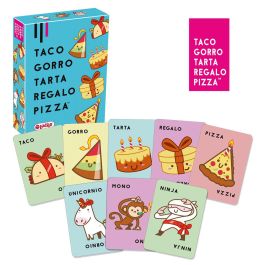 LÚDILO Juego de cartas Taco, Gorro, Tarta, Regalo, Pizza 803105, Portugués, Español