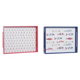 DKD Home Decor Bandeja Mediterráneo MDF Multicolor Coral 40x30x5 cm (2 Unidades) Precio: 10.99000045. SKU: S3037010