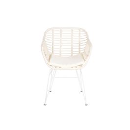 DKD Home Decor Silla de Terraza y Jardín Ratán Sintético y Hierro Galvanizado Blanco Set de 3 Desmontable con Cojines 56x57.5x82 cm DKD Home Decor Silla de Terraza y Jardín Ratán Sintético y Hierro Galvanizado Blanco Set de 3 Desmontable con Cojines 56x57.5x82 cm