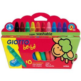 Lapices Cera Giotto Super Bebe Caja De 10 Colores Surtidos + Sacapuntas