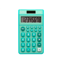 Liderpapel xf13 Calculadora de Bolsillo 8 Dígitos Solar y Pila 115x65x8 mm Color Verde
